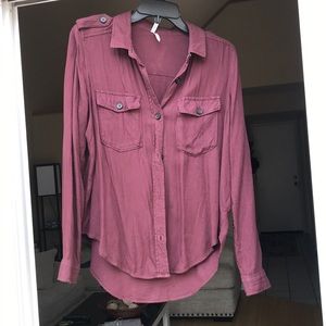 Maroon casual button up